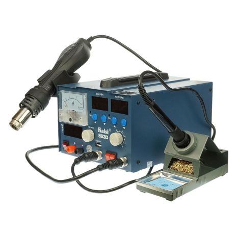Паяльна станція Kaisi 863D, фен, паяльник, блок живлення 15V 3A, USB A 5V 2A