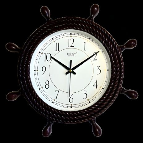 Морський настінний годинник Штурвал3-R (35 см) Rikon, темно-коричневий Морський настінний годинник Штурвал3-R (35 см) Rikon, темно-коричневий