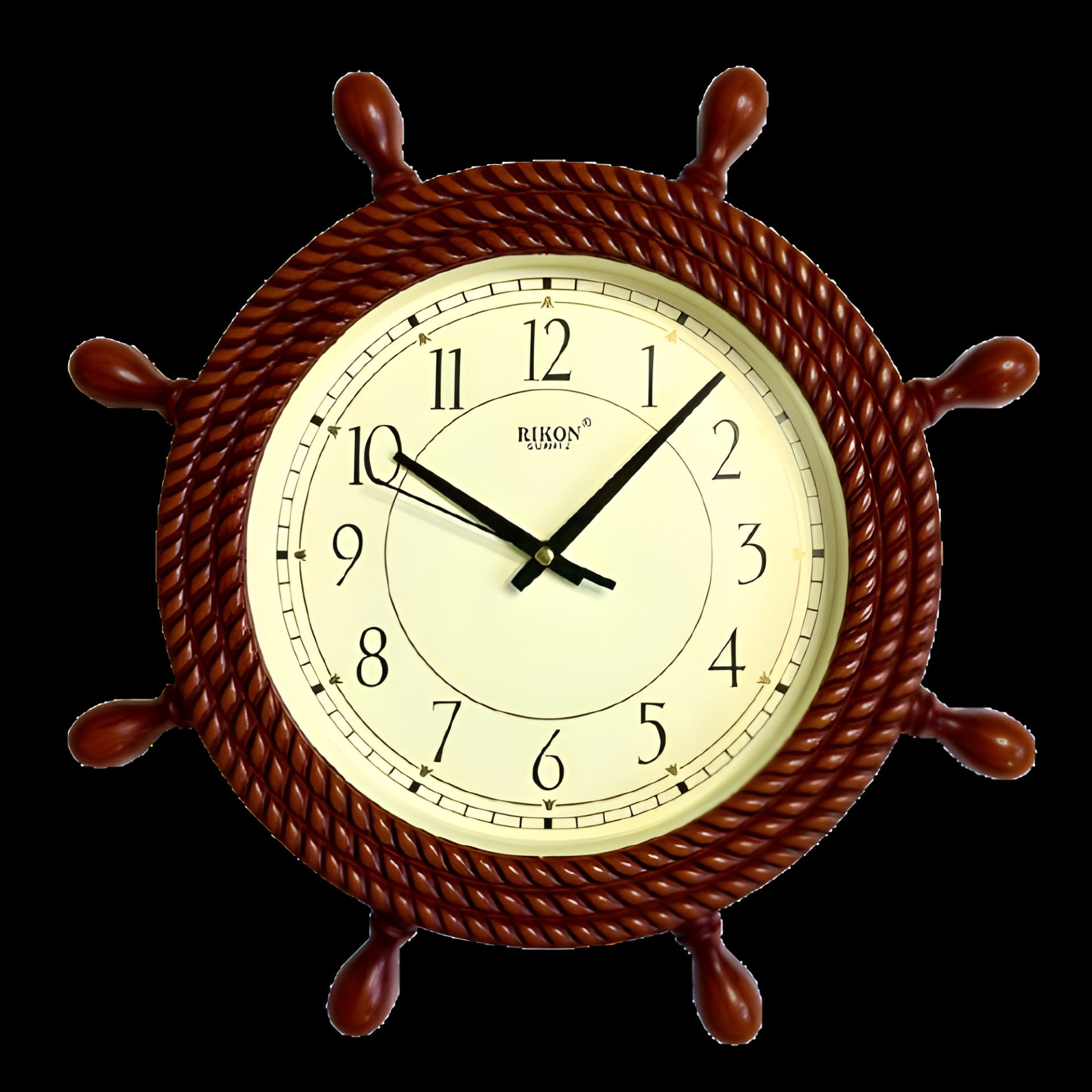 Морський настінний годинник Штурвал3-R (35 см) Rikon коричневий під дерево Морський настінний годинник Штурвал3-R (35 см) Rikon коричневий під дерево