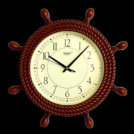 Настінний годинник Штурвал 3-D Морський, Rikon, коричневий Настінний годинник Штурвал 3-D Морський, Rikon, коричневий