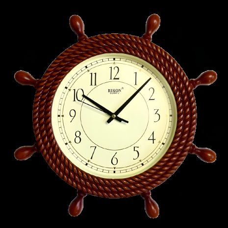 Морський настінний годинник Штурвал3-R (35 см) Rikon коричневий під дерево Морський настінний годинник Штурвал3-R (35 см) Rikon коричневий під дерево