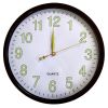 Фосфорний настінний годинник Світиться Круглий (30 см) Timelike™ Ph-01-Br коричневий