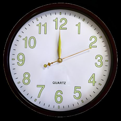 Фосфорные настенные часы Светящиеся Круглые (30 см) Timelike™ Ph-01-B коричневые