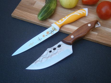 Kuhar Sakuri Rremium Lux RT-6802 Fullang 22 см + кухонный стиль ножа E-901 Metallocamics 23 см