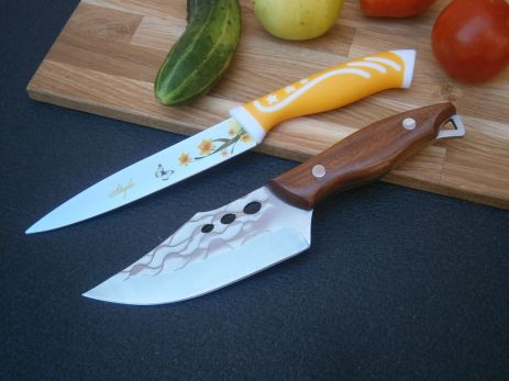 Нож поварской Sakuri Рremium Lux RT-6802 фултанг 22 см + Нож кухонный Style Е-901 металлокерамика 23 см