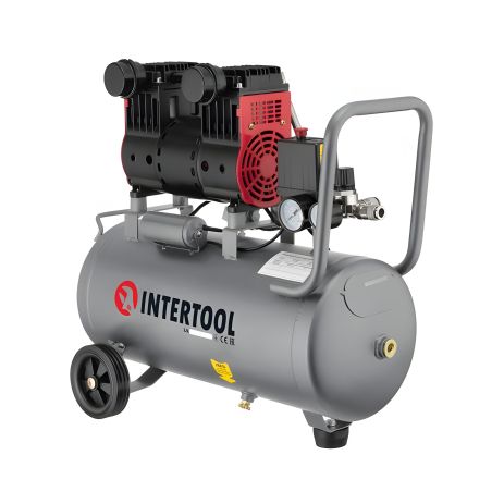 Безмасляний компресор INTERTOOL PT-0032, 24 л, 1.5 кВт, 220 В, 8 aтм, 200 л/хв, 1400 об/хв, 2 циліндра Безмасляний компресор INTERTOOL PT-0032, 24 л, 1.5 кВт, 220 В, 8 aтм, 200 л/хв, 1400 об/хв, 2 циліндра