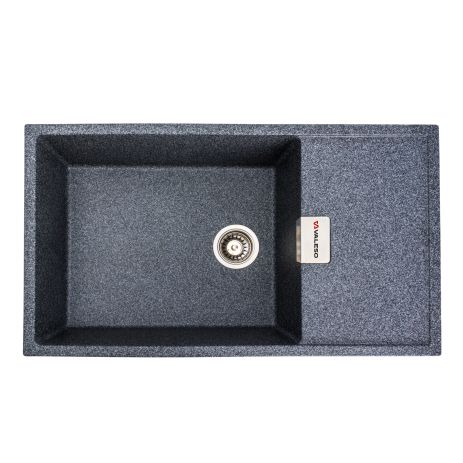 Гранітна мийка для кухні VALESO 8650 DIAMOND матова (графіт)