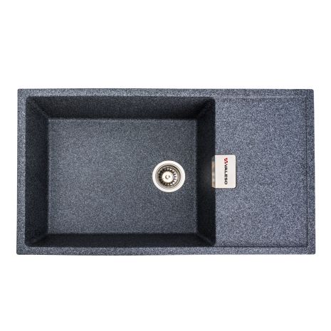 Гранітна мийка для кухні VALESO 8650 DIAMOND матова (графіт)