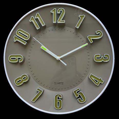 Настінний фосфорний годинник Світиться безшумний (28 см) Ph-05-Gr сірий