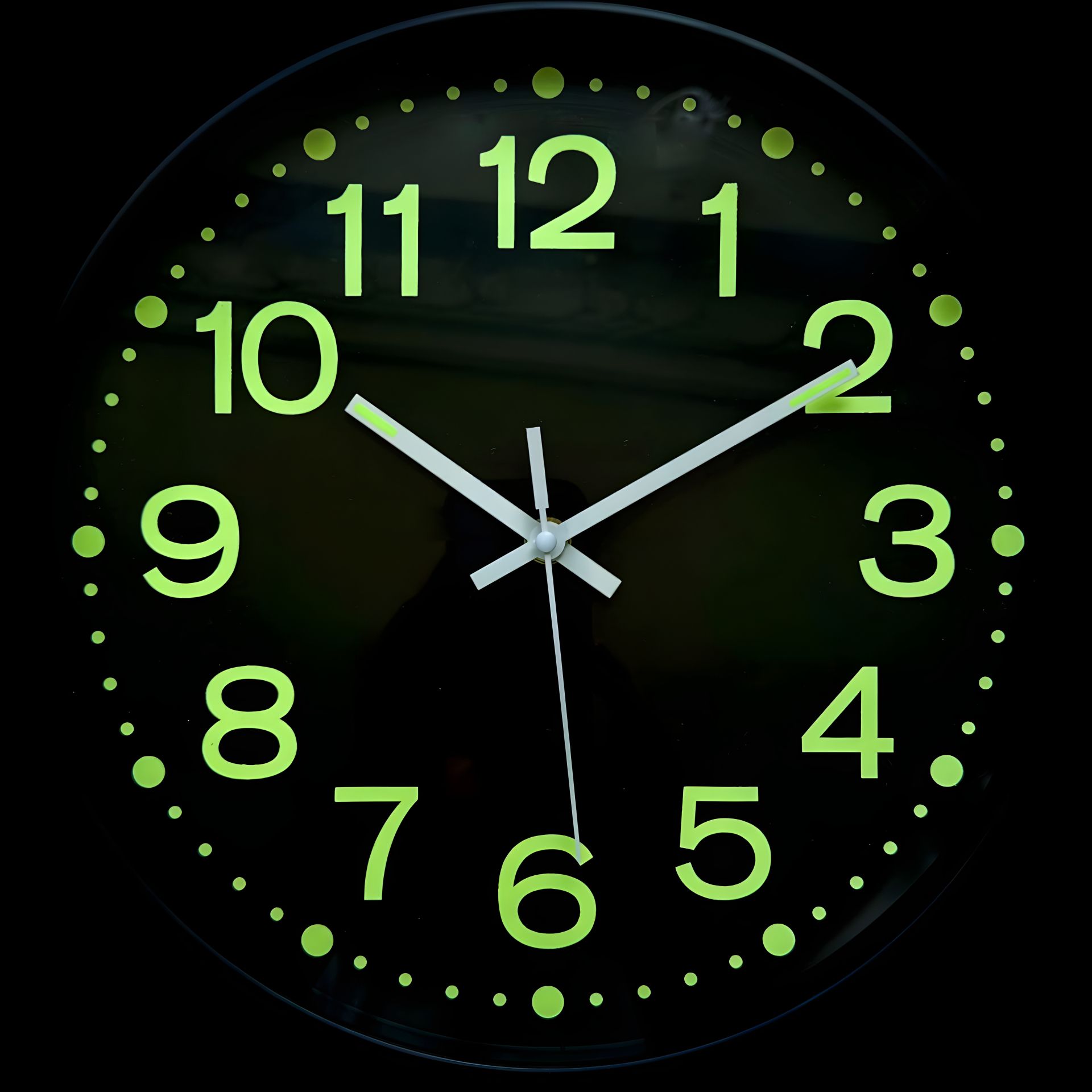 Настінний фосфорний годинник Тимелайк™ Ph-01-B, 30см, чорний Настінний фосфорний годинник Тимелайк™ Ph-01-B, 30см, чорний