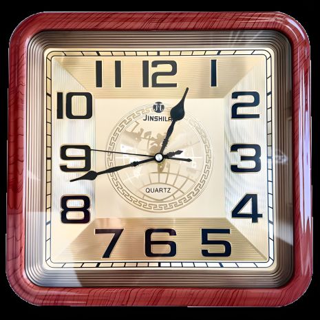 Золотые квадратные настенные часы Классика-59 (32 см)