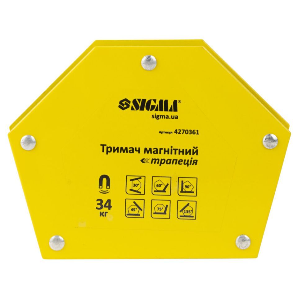 Магнит для сварки трапеция 34кг 105×65×65×45мм (30,45,60,75,90,135°) SIGMA 4270361 Магнит для сварки трапеция 34кг 105×65×65×45мм (30,45,60,75,90,135°) SIGMA 4270361