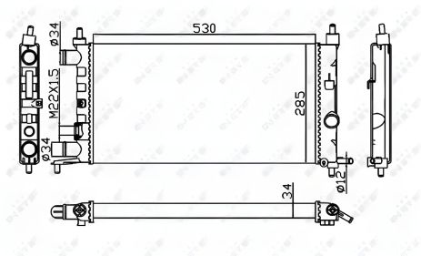 Охолоджуючий радіатор двигуна OPEL CORSA B, NRF (58155)