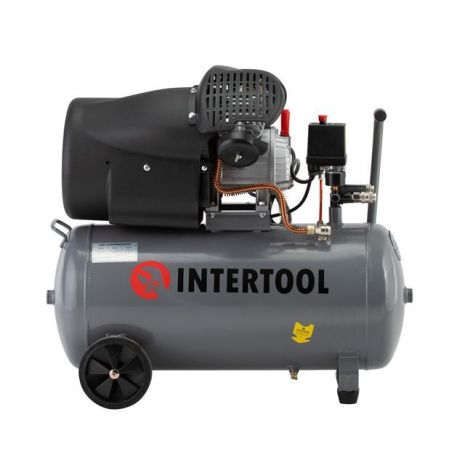 Компресор, 50 л, 2,2 кВт, 220 В, 10 атм, 354 л/хв, 2 циліндри INTERTOOL PT-0004