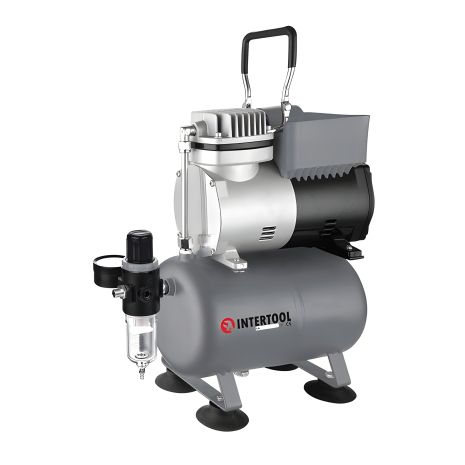 Безмасляный компрессор, 3 л, 0,3 кВт, 220 В, 3,2 атм, 45 л/мин, INTERTOOL PT-0001