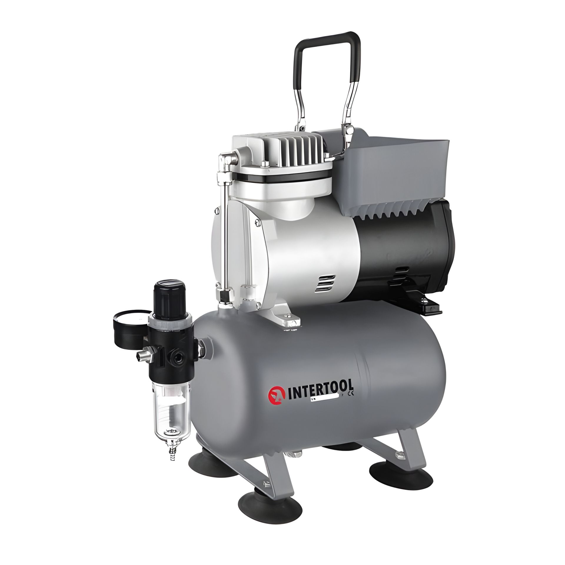 INTERTOOL PT-0001 Компресор безмасляний, 3 л, 0,3 кВт, 220 В, 3,2 атм, 45 л/хв INTERTOOL PT-0001 Компресор безмасляний, 3 л, 0,3 кВт, 220 В, 3,2 атм, 45 л/хв