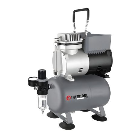 Безмасляный компрессор, 3 л, 0,3 кВт, 220 В, 3,2 атм, 45 л/мин, INTERTOOL PT-0001