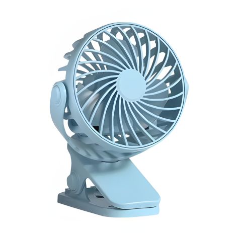 Аккумуляторный вентилятор Night Light Blue с прищепкой и вращением на 720°