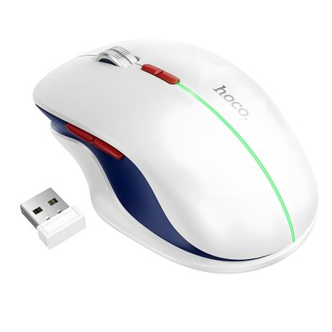 Бездротова миша Hoco GM40, 2.4G, BT, 800-1600DPI, 400mAh, 7d, space white Бездротова миша Hoco GM40, 2.4G, BT, 800-1600DPI, 400mAh, 7d, space white