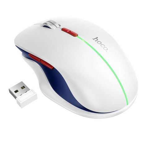 Бездротова миша Hoco GM40, 2.4G, BT, 800-1600DPI, 400mAh, 7d, space white