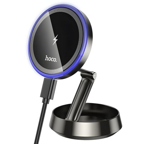 Автотримач Hoco HW33, магнітний, з бездротовою зарядкою, metal grey Автотримач Hoco HW33, магнітний, з бездротовою зарядкою, metal grey