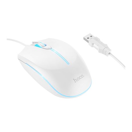 Миша дротова, ігрова, Hoco GM37, Wonderful gaming luminous, 800-2400DPI, USB, 1.4m, Білий Миша дротова, ігрова, Hoco GM37, Wonderful gaming luminous, 800-2400DPI, USB, 1.4m, Білий