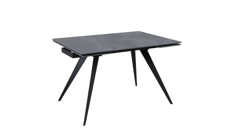 Розкладний обідній стіл Торі 1200/1800х800х750 сірий мат чорні ноги Розкладний обідній стіл Торі 1200/1800х800х750 сірий мат чорні ноги