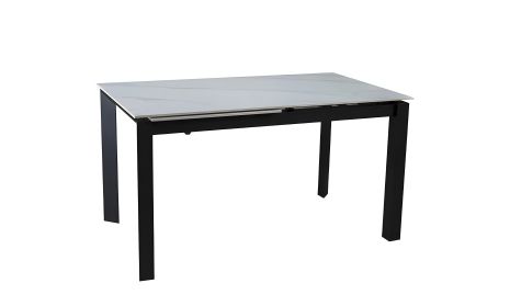 Ларс обідній розкладний стіл 1200/1700x800x750 білий мат чорні ноги Ларс обідній розкладний стіл 1200/1700x800x750 білий мат чорні ноги