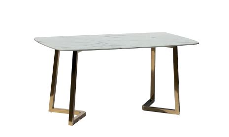 Обідній стіл Ріміні 1600x800x760 білий нога золото Обідній стіл Ріміні 1600x800x760 білий нога золото