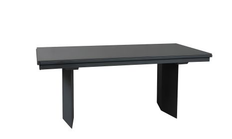 Розкладний обідній Стіл Лео 1800/2960x900x750, чорний мат, ноги графіт