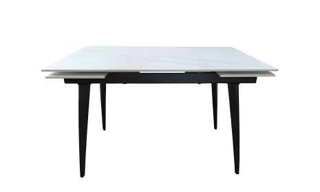 Обідній розкладний стіл Клайд 1200/1780х800х750 білий мат чорні ноги Обідній розкладний стіл Клайд 1200/1780х800х750 білий мат чорні ноги