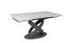 Обідній стіл розкладний Річмонд молочний глянець чорні ноги 1600/2400х900х750