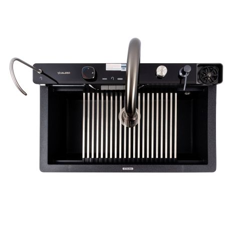 Гранитная мойка для кухни VALESO EVANORA 7546 матовая Карбон