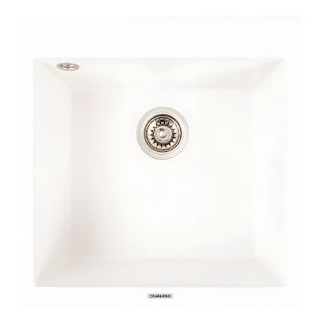 Білосніжна гранітна мийка VALESO GALAX 5050, матова