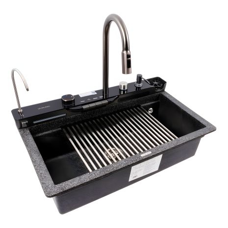 Гранитная мойка для кухни VALESO EVANORA 7546 матовая Графит