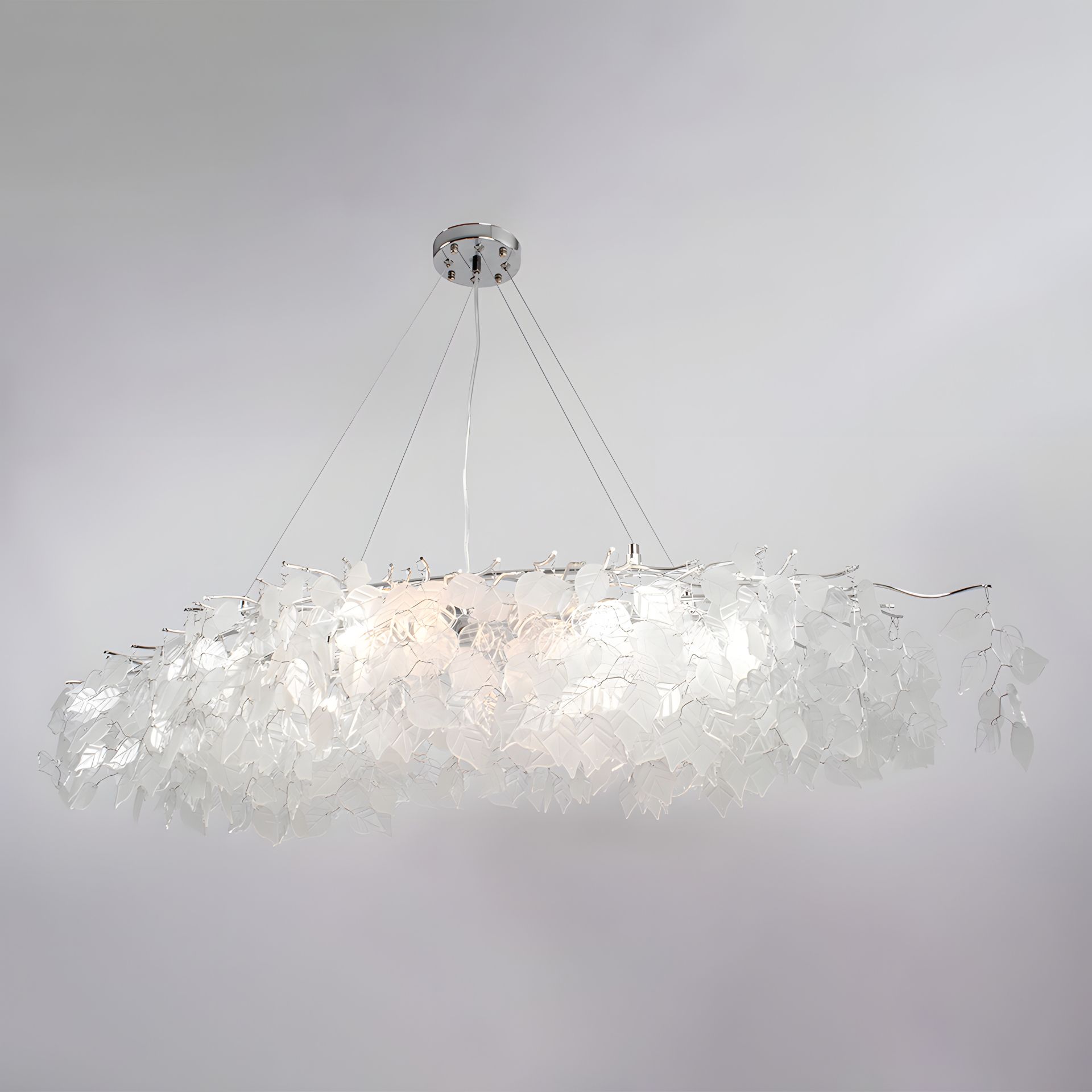 Хромированная подвесная люстра WM-7016 L1200-G9*12-108 Хромированная подвесная люстра WM-7016 L1200-G9*12-108