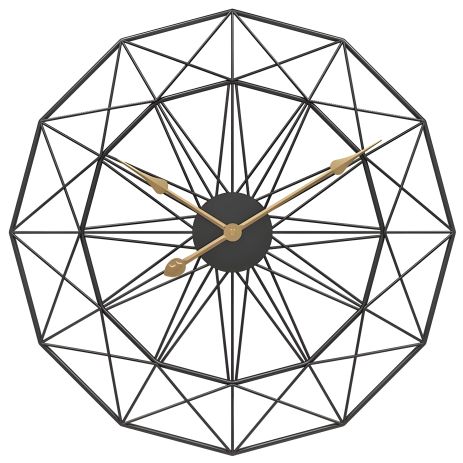 Часы настенные Ti-Time (50 см) лофт Loft6 металлические черные Часы настенные Ti-Time (50 см) лофт Loft6 металлические черные