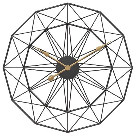 Часы настенные Ti-Time (50 см) лофт Loft6 металлические черные Часы настенные Ti-Time (50 см) лофт Loft6 металлические черные