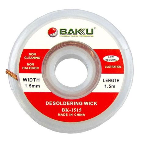 Очищувач припою Baku BK-1515 (червона етикетка, 1.5mm x 0.75m)