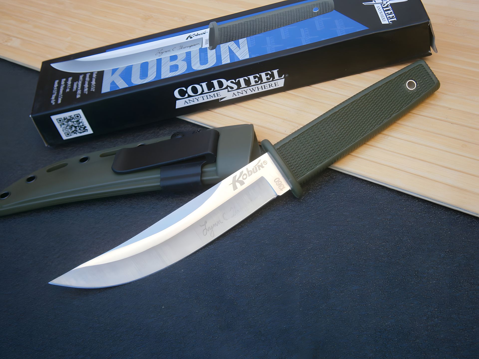 Туристичний ніж Cold Steel Kobun 1360 в чохлі Secure-Ex, 25 см, оливковий Туристичний ніж Cold Steel Kobun 1360 в чохлі Secure-Ex, 25 см, оливковий