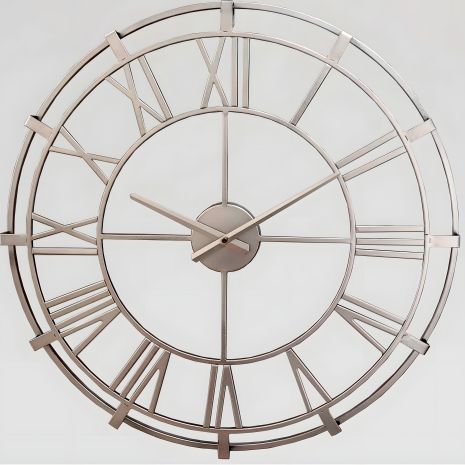 Часы настенные Ti-Time (60 см) лофт Loft7-S-600 металлические серебристые