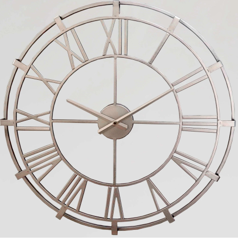 Настінний годинник Ti-Time (60 см) лофт Loft7-S-600 металевий сріблястий
