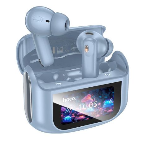 Бездротові навушники HOCO Sandy EQ21, true wireless, ANC, ENC, noise reduction touch screen, BT headset, BT5.4, 40mAh, 400mAh, blue