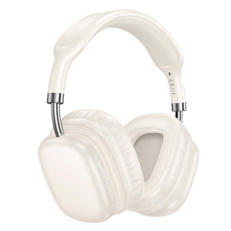 Накладні навушники HOCO W52 Wonderful, BT headphones, BT5.4, AUX, TF, 400mAh, 46h, Milky white