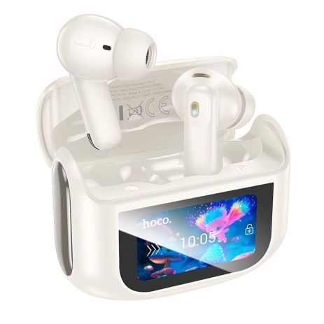 Бездротові навушники HOCO Sandy EQ21, true wireless, ANC, ENC, noise reduction touch screen, BT headset, BT5.4, 40mAh, 400mAh, white