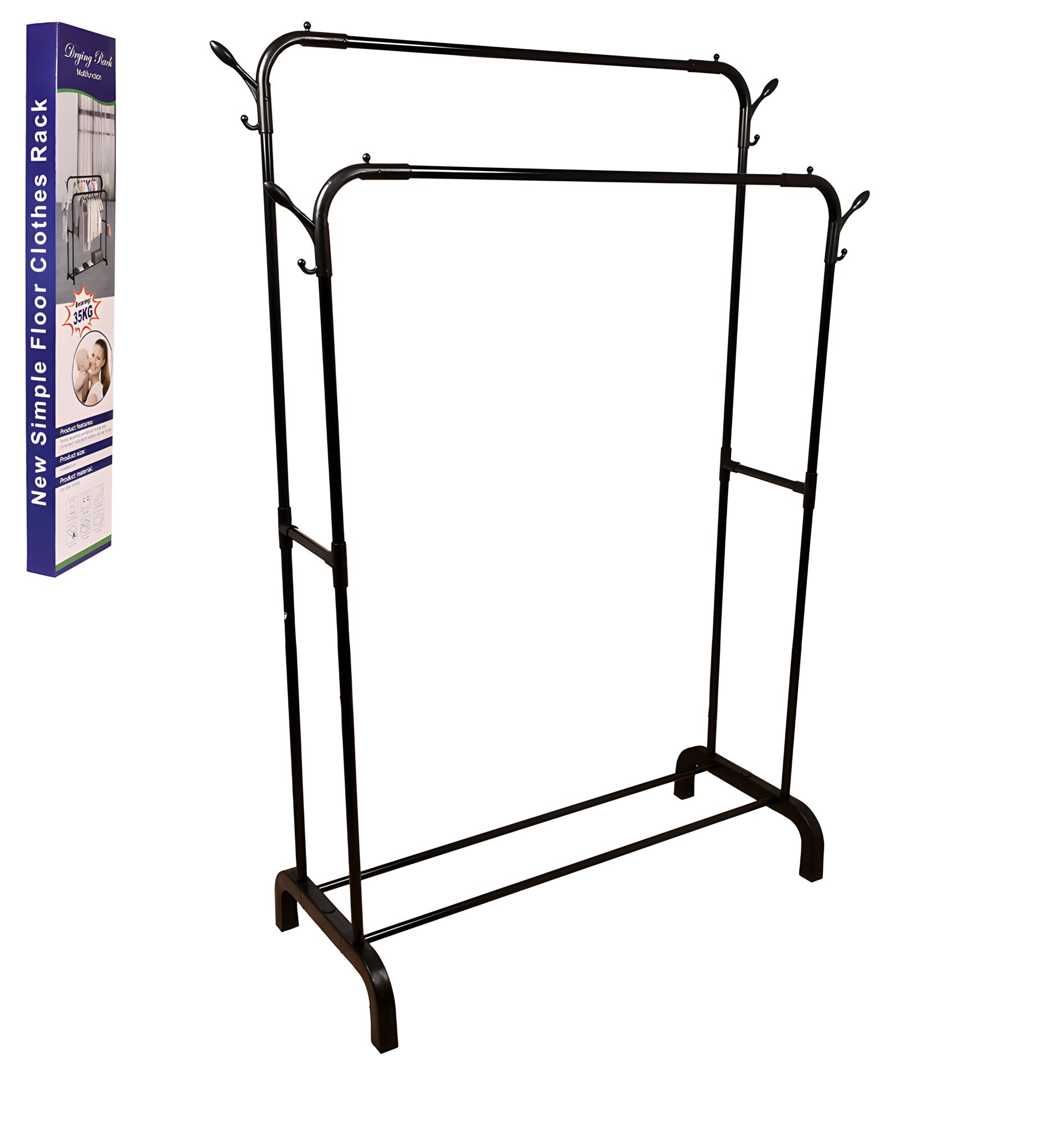 Двійна металевий стійка-вішалка для одягу та взуття R88770 Двійна металевий стійка-вішалка для одягу та взуття R88770