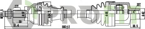 Приводний вал, піввісь PROFIT (27300791)