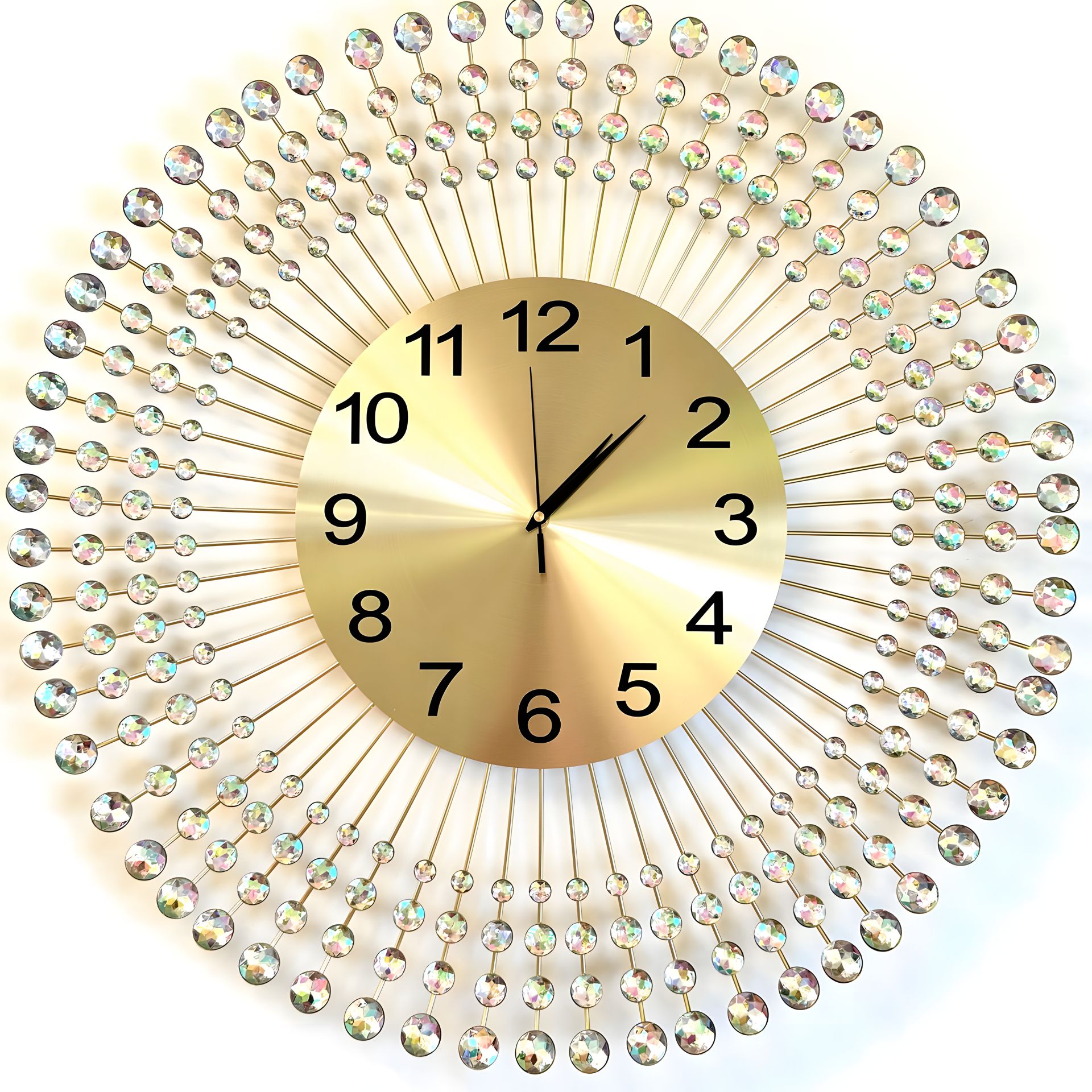 Гарний безшумний годинник на стіну (70 cм) у спальню/вітальню "Коло-G" NC золотистий Гарний безшумний годинник на стіну (70 cм) у спальню/вітальню "Коло-G" NC золотистий