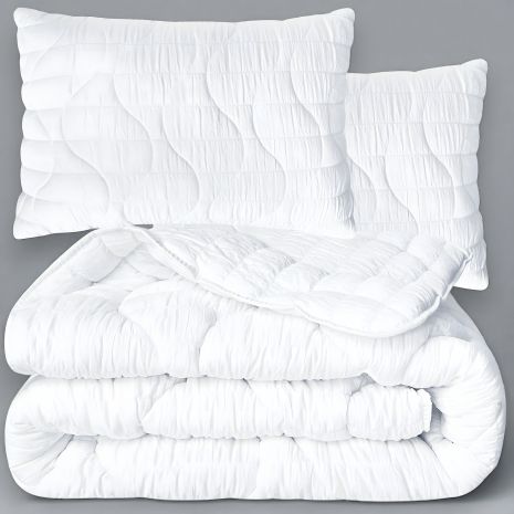 Комплект евро постельного белья CloudDream IDEIA: одеяло 200х220 и 2 подушки 50х70 гипоаллергенный, белый (8-36026*001)