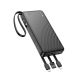 Повербанк HOCO J146, 10000mAh, Night tide power bank with 4 cables, 1USB, 1Type-C, 2А, black